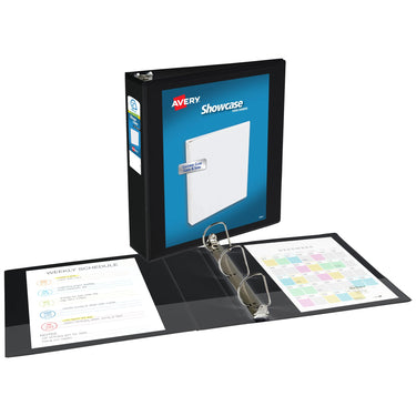 Avery Economy Showcase View 3 Ring Binder, 2 Inch Slant Rings, 1 Black Binder (19700) 2